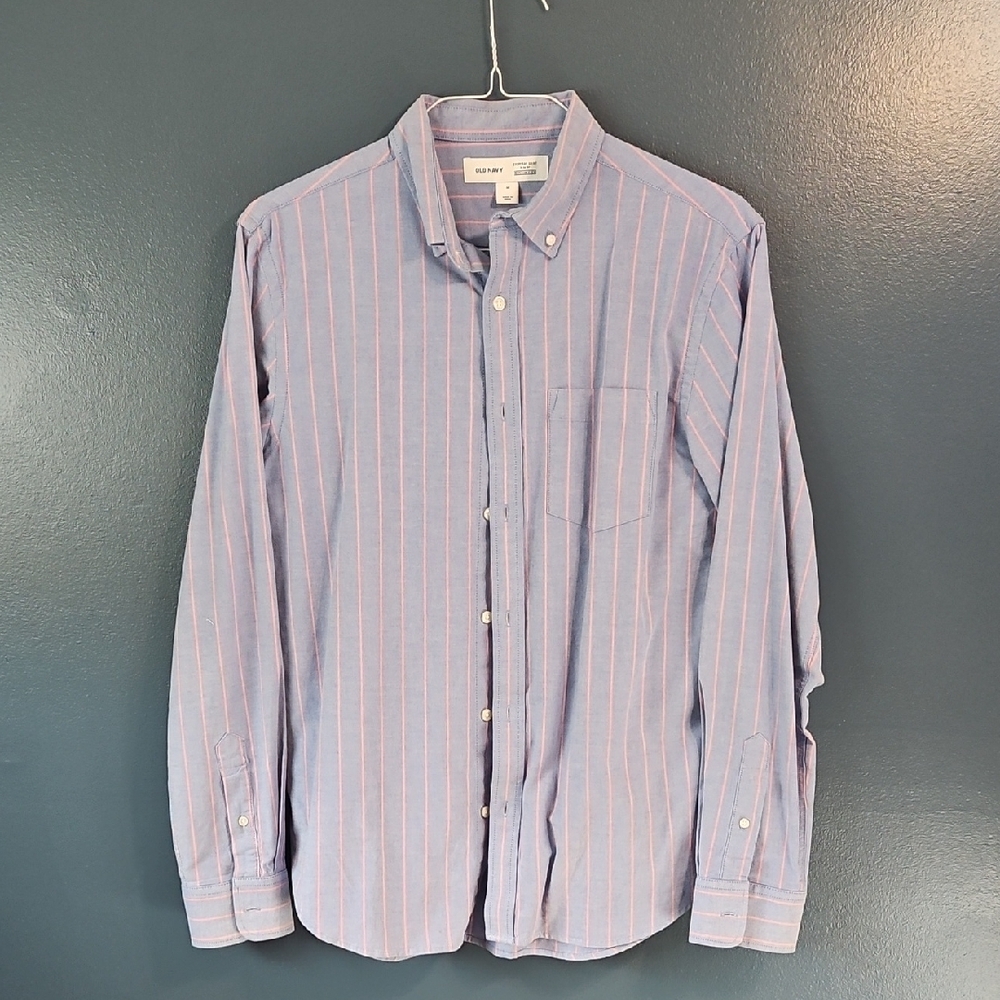 Men's Striped Shirt - Blue and Pink